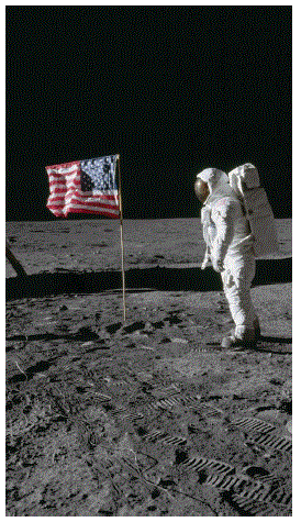 Edwin Aldrin walks on the moon 1969