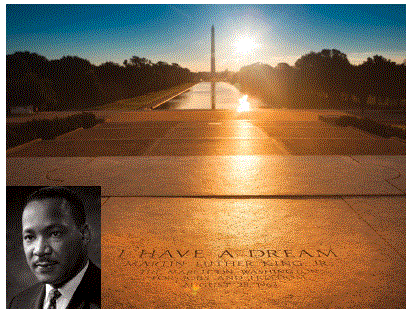 Dr. martin Luther King, Jr. at the Lincoln Memorial