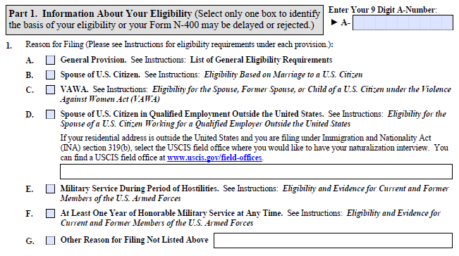 Part 1 A-G eligibility categories
